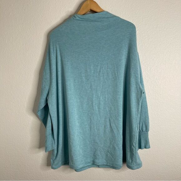 Soft Surroundings Sweater Mock Neck Blue Long Sleeve Size 1X - Picture 6 of 6